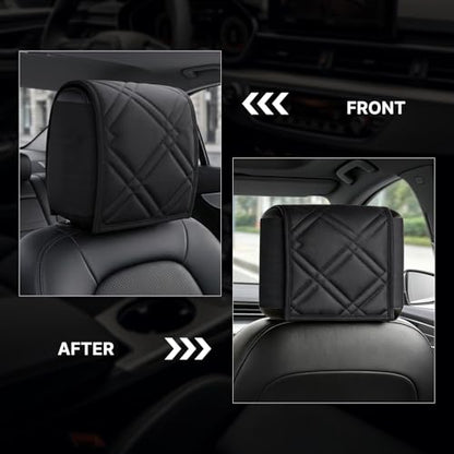 headrest Covers for Cars: Full Wrap-Around Elasticity Fit Anti-Scratch Protector - Waterproof Oxford Cloth Material - for Most Cars & SUVs Seat Headrest Accessories - 2 pcs - size: Headrest Covers Fit for Cars & SUVs and Trucks