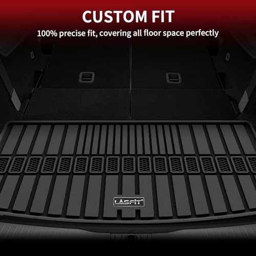 LASFIT Cargo Mat for Jeep Grand Cherokee L 2021-2025 2026 6 Seaters and 7 Seaters Accessories Custom Fit Trunk Mat All Weather TPE Cargo Liner, Black - style: Grand Cherokee L 2021-2026 Cargo Mat