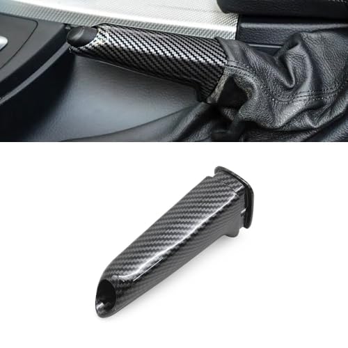 Interior Handbrake Brake Handle Grip Outer Cover Lever Trim Replacement for BMW 1/3/5/6 Series X1 X3 Z4 E81 E82 E87 E90 E91 E60 E61 E64 E84 E85 (Carbon) - color: Carbon