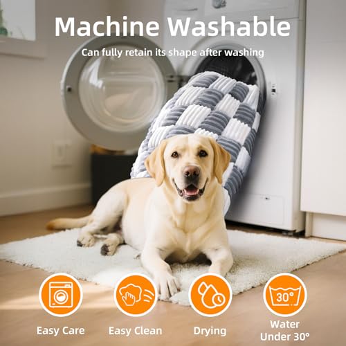 Dog Car Seat Cover for Back Seat, Plaid Backseat Pet Bed Mat, Non-Slip Travel Dog Bed for Backseat Extenders, 24.8" x 54", Grey and White - color: Grey and White