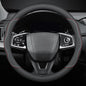 HAOTULE New Nappa Leather car Steering Wheel Cover, Universal 15 inch Black - color: black (red and blue)