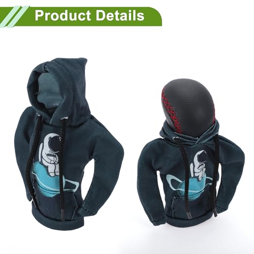 Universal 15.5x11cm/6.1"x4.33" Gear Shift Knob Cover Decoration Stick Shifting Handle Protector Polyester 1 Pc Hoodie Style Blue Navy Blue