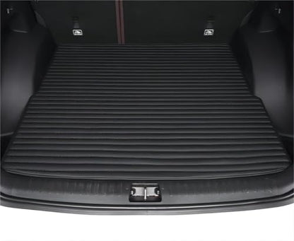 Custom Making Trunk Mats Cargo Mats Fit for 99.9% Sedan SUV All Weather Protection Leather Liners Trunk Mat Cargo Liners (Black Stripe) - color: Black stripe