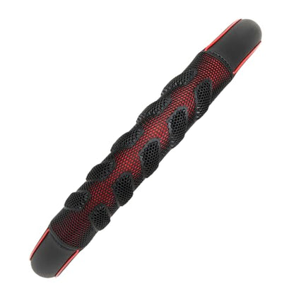Flying Banner car Steering Wheel Cover Faux Leather Massage Universal fit 3D Honeycomb Hole Anti-Slip Sporty 15 Inches (Red Black)