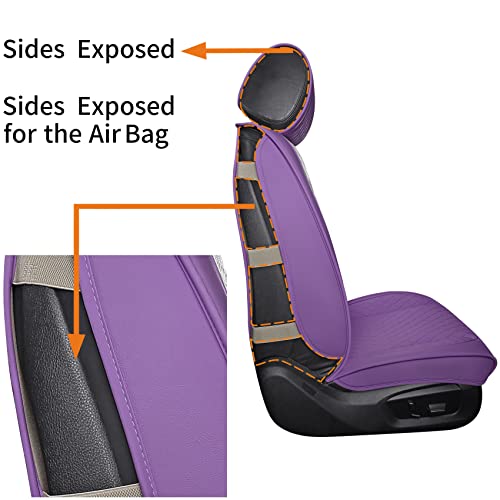 Front Sparkle Seat Covers for Women Waterproof Leather Crystal Diamond Universal Fit for Subaru Kia Forte Optima Nissan Altima Frontier Sentra (2PCS Front, Purple) - color: 2 Pcs Front/Purple-Sparkly