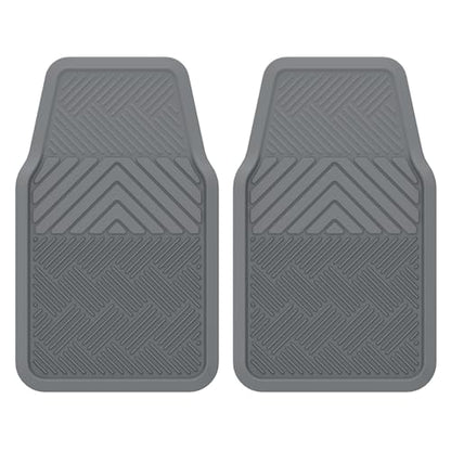 ClimaTex Heavy Duty Car, Truck, Van, and SUV Automotive Floor Mat for Floor Protection, Weatherproof Deep Channel No-Slip Front and Back Seat Liner Mats, 3 Piece Set, Gray - color: Grey, style: 3-Piece Set