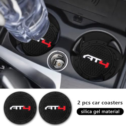 Car Cup Holder Coaster for GMC AT4 Cupholder Coaster Interior Accessories 2.75in 2Pack - color: Black-04