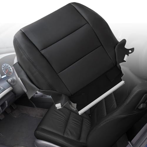 NLQR Front Driver and Passenger Side Bottom & Top Replacement Seat Covers Black Microfiber Leather Compatible with Honda Accord 2008-2012 - color: Black
