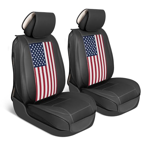 American Flag Seat Covers for Trucks, Cars, & SUV - Napa Leather US Car Seat Covers American Flag Truck Accessories - Car Seat Cover Patriotic Car Accessories Car Seat Protector - color: USA Flag-V
