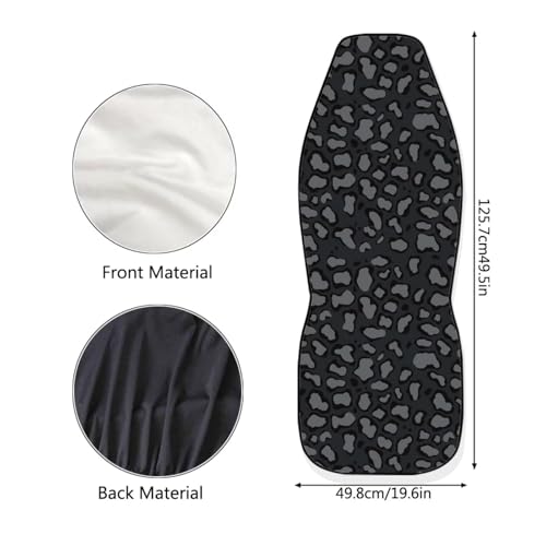 Gray-Black Leopard Print Car Seat Covers for Women Men Non-Slip Thin Automobile Front Seat Covers Interior Protection for SUV Truck Van Chairs - color: Gray-black Leopard