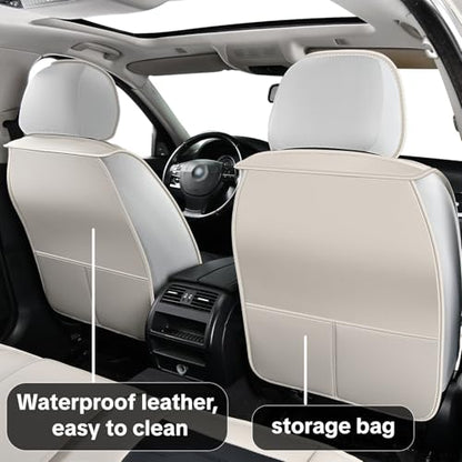 for Nissan Rogue 2008-2026 Car Seat Covers, Gray Car Seat Covers, Waterproof Leather, 5 Piece Full Set, Easy to Clean and Install, Wear Resistance, Beautify Interior - color: Lite_Gray