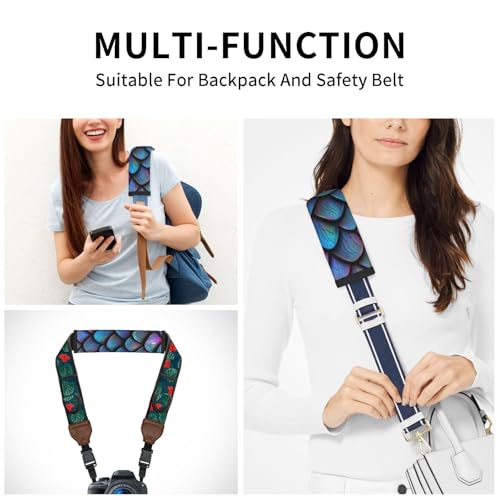 Seat Belt Cover Pads Iridescent Dragon Scales Car Seat Belt Covers for Women Men Adults Kids Soft Comfortable Auto Seatbelt Cushion Shoulder Strap Pad Handle Wraps, 1 Pair - color: Iridescent Dragon Scales