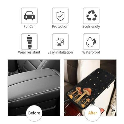 Universal Car Center Console Cushion Pad, Red Mushroom Under Night Sky Soft Waterproof Car Center Console Cover Auto Armrest Seat Box Cover Protector for Most Vehicle SUV Truck Car - color: Red Mushroom Under Night Sky