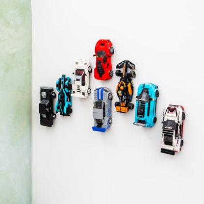 Wall Mount Hook for Speed Champions Cars - Easy to Install Wall Mount Display Hooks for Brick Cars (8 Pack) - size: 8 Pack