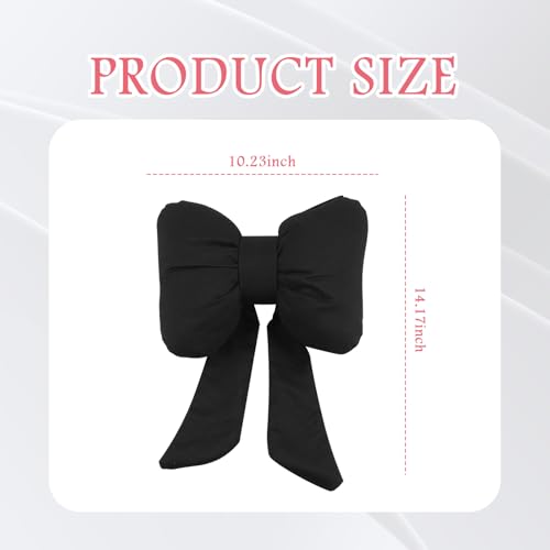 Cute Bow Car Headrest Pillow,Comfortable & Breathable Car Neck Pillows for Relief Neck Fatigue,Universal Head Rest Pillow for Cars Decoration as Birthday Gifts for Women,Girl (Black)