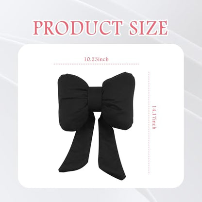 Cute Bow Car Headrest Pillow,Comfortable & Breathable Car Neck Pillows for Relief Neck Fatigue,Universal Head Rest Pillow for Cars Decoration as Birthday Gifts for Women,Girl (Black)