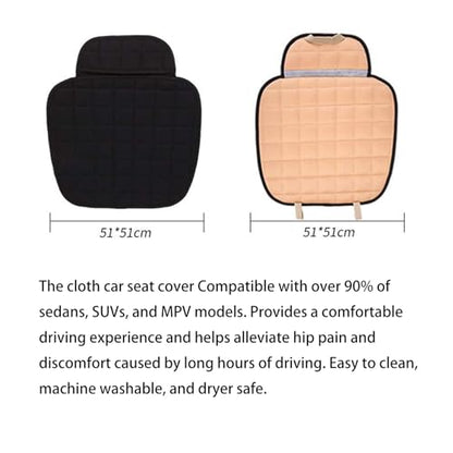 Car Seat Cover,2 Pack Linen Bottom Seat Covers for Trucks, Car Seat Pad,Car Seat Cushion Breathable Ventilated Front Seat Only[Black Front Seat] - color: 2 Pack Black
