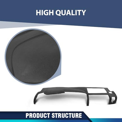 PIT66 TPE Dash Cover Dashboard Panel, Dual Glovebox Style Only Fit Chevy Silverado/GMC Sierra 2007 2008 2009 2010 2011 2012 2013 Dashes Bezel Black - size: 2007-2013 Silverado/Sierra(Black)
