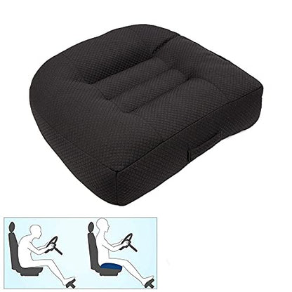 Srutirbo Car Booster Seat Cushion Raise The Height for Short People Driving Hip (Tailbone) and Lower Cack Fatigue Relief Suitable for Trucks, Cars, SUVs, Office Chairs, Wheelchairs (Pure Black) - color: Pure Black