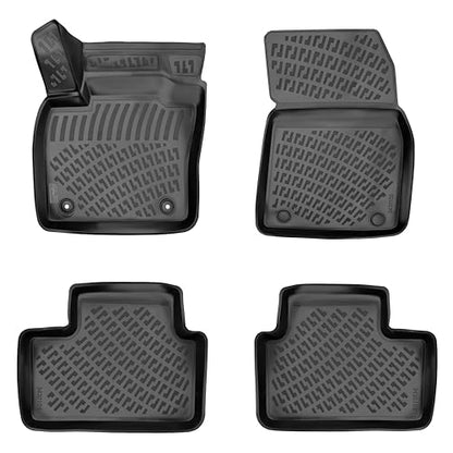 RizLiner Volvo S60 2019-2025 & V60 2020-2025 & V60 Cross Country 2020-2025 (No Hybrid Models) Floor Mats 3D Custom Fit Rubber Car Mats Floor Liners All Weather Heavy Duty Waterproof (Front & Rear) - size: S60 2019 - 2025