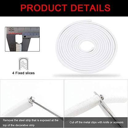 16.4ft(5m) Car Door Edge Guards White – Fits Most Vehicles, No Glue, U-Shaped, Built-in Metal Clips, Scratch and Chip Resistant – Reduces Dings in Parking Lots - color: white, size: 16-2/5Ft