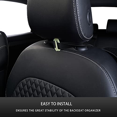 Cow Print Car Seat Back Kick Protectors,2 Pack Kick Mats with Storage Pockets,Car Accessorise(Cow Print)