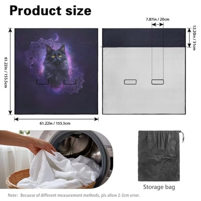Boho Mandala Cat Galaxy Print Car Seat Covers for Back Seat Cover, Waterproof Rear Bench Towel Seat Covers Heavy Duty Non Slip Back Seat Cover for Dogs - color: Boho Mandala Cat Galaxy