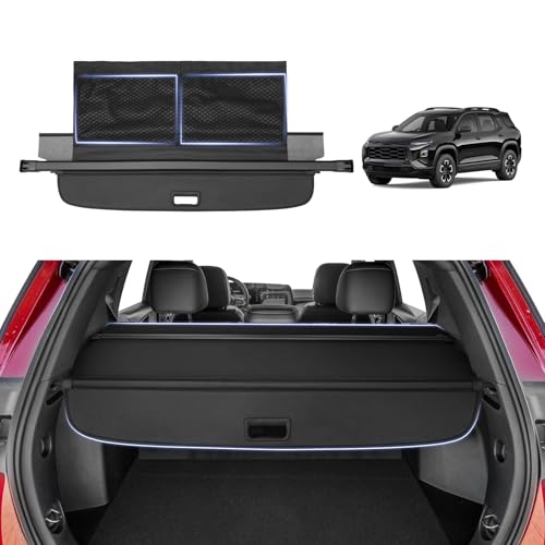 Powerty Cargo Cover for 2025 2026 Chevy Equinox & GMC Terrain Accessories Trunk Cover Retractable Trunk Shielding Shade Cargo Luggage Cover with Storage Cargo Net No Gap - size: 6) Chevy Equinox & GMC Terrain | 2025-2026
