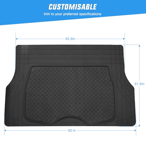 Nilight Rubber Cargo Mats for Cars Trucks SUVs, Universal Trim to fit for Most Vehicles, All Weather Protection Heavy Duty Cargo Liners - color: Cargo Mat 50"*30"