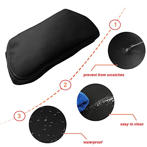 DEYTOP Center Console Cover for Lexus NX NX200t//NX300NX300h 2015-2021 Accessories Car Armrest Cover for Lexus NX NX300h/NX300/NX200t 2021 2020 2019 2018 2017 2016 2015 (Black with White Stitches)
