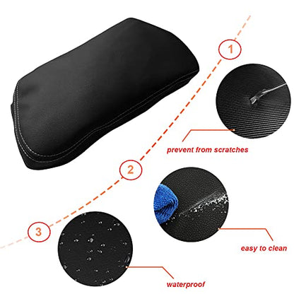 DEYTOP Center Console Cover for Lexus NX NX200t//NX300NX300h 2015-2021 Accessories Car Armrest Cover for Lexus NX NX300h/NX300/NX200t 2021 2020 2019 2018 2017 2016 2015 (Black with White Stitches)