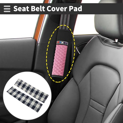 Navy Blue Seat Belt Cover Pad Polyester 24cm Seatbelt Strap Cushion Shoulder Padding 2 Pcs - color: Navy Blue
