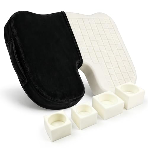 Premium Seat Cushion with Moveable Holes, Customizable Foam – Relief for Lower Back, Sciatic, & Tailbone Pain – Perfect for Driving, Home & Office – Black Fabric Cover - color: Black, size: Customizable