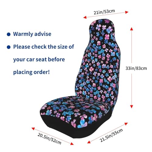 Car Seat Covers Full Set of 2 Blue and Pink Cherry Blossom Auto Seat Protector Polyester Fabric Front Seat Rear Bucket Seat Cover Universal fit for SUV Truck Van Sedans, Cute Floral - color: Pink Cherry Blossom
