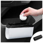 Car Trash Can, Universal Leather Foldable Leakproof Garbage Bins Car Door Organizer Holder (White) - color: White
