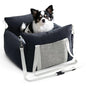 Pet Car Booster Seat for Small Dogs up to 25 lbs with Safety Straps, Storage Pockets, Travel Carrier Bed with Detachable Cover, Machine Washable (Black) - color: Black