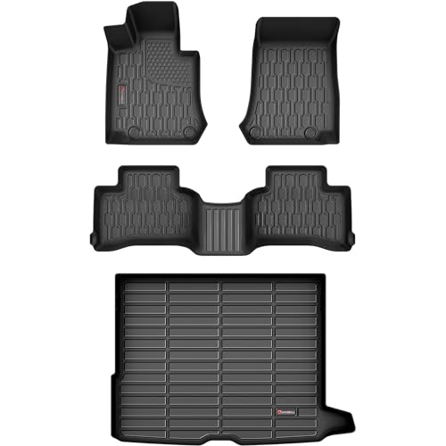 Floor Mats & Cargo Liner Compatible with 2016-2022 Mercedes Benz GLC Cargo Mat, Full Set All Weather Protection 1st, 2nd Row Car Liners & Trunk Mat, Black - style: Mercedes Benz GLC 2016-2022