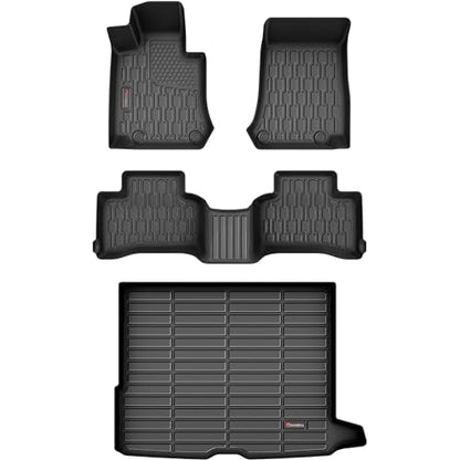 Floor Mats & Cargo Liner Compatible with 2016-2022 Mercedes Benz GLC Cargo Mat, Full Set All Weather Protection 1st, 2nd Row Car Liners & Trunk Mat, Black - style: Mercedes Benz GLC 2016-2022