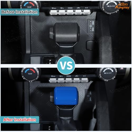 Aunginsy Car Gear Shifter Hand Brake Cover Trim Compatible with Toyota Tacoma 2024 2025 2026 & 4Runner 2025 2026, Automatic Center Console Gear Shift Head Knob Scratch Protector Cover ABS Accessories - color: Blue(A)