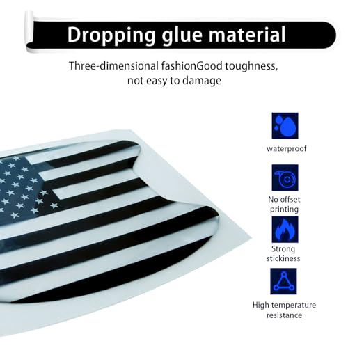 UGSHY Pack of 4 Car Handle Protector, Universal Car Door Handle Sticker, Anti Scratch Paint Protector, Automotive Exterior Accessories, for Cars Trucks SUVs (American Flag Black)