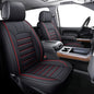 LUCKYMAN CLUB Silverado Seat Covers Fit for 2007-2023 2024 2025 Chevy Sierra Silverado 1500 2500 3500 Crew,Double,Extended Cab with Water Proof Faux Leather (Black & Red Full Set) - color: Black & Red, size: Full set