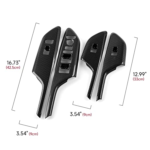 Car Window Lift Control Switch Panel Cover Decals for 2016-2021 Honda Civic 10th Gen Accessories ABS Carbon Fiber Stickers, Not for Coupe Model - color: Window Control Switch