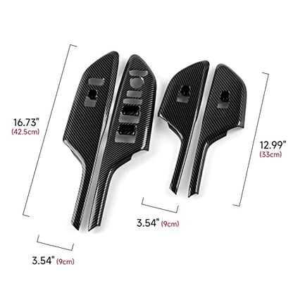 Car Window Lift Control Switch Panel Cover Decals for 2016-2021 Honda Civic 10th Gen Accessories ABS Carbon Fiber Stickers, Not for Coupe Model - color: Window Control Switch