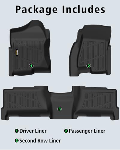 Floor Mats 1999-2006 for Chevy Silverado & GMC Sierra Crew Cab 1500 2500 2500HD 3500HD, 2007 Silverado GMC Sierra Classic Body, 2000-2006 Suburban/Yukon XL/Escalade ESV (2nd Row Bench Seat Only) - size: For Silverado & Sierra 1999-2006