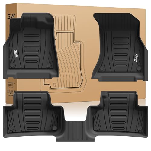 3W Floor Mats Custom Fit for Audi Q5 SQ5 2018-2025(Include Q5/SQ5 Sportback 2021-2025), All-Weather TPE 1st & 2nd Row Odorless Car Liners for Audi Accessories