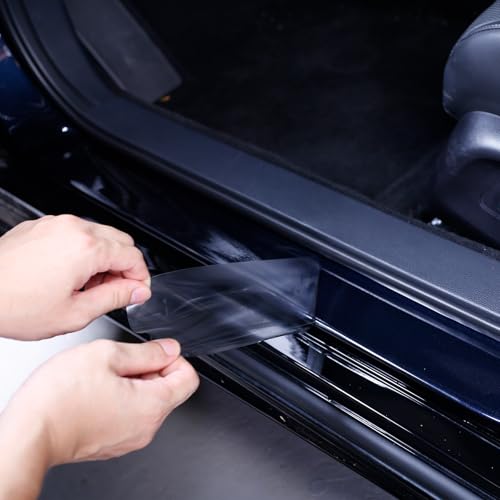 Car Door Sill Protector, 4 Pcs Clear PPF Paint Protection Film Kit, Universal Door Entry Edge Guard & Scuff Plate Protector, Invisible Anti-Scratch Door Step Wrap for Cars, SUV, Trucks - size: Front:23.62"L×3.55"W×2PCS+Rear:15.75"L×3.55"W×2PCS