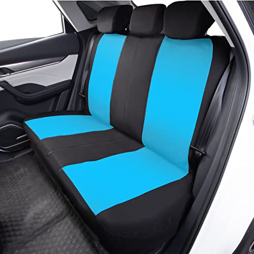 Flying Banner Car Seat Covers Front Seats Rear Bench Polyester car seat Protectors Easy installations Rear Bench Split Classic Man Lady Truck - color: Black & Mint Blue