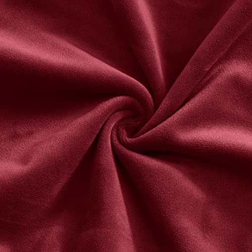 FORCHEER Velvet Bench Slipcover - Washable Seat Protector for Living Room, Kitchen & Bedroom (Velvet-Wine Red) - color: Velvet-wine Red