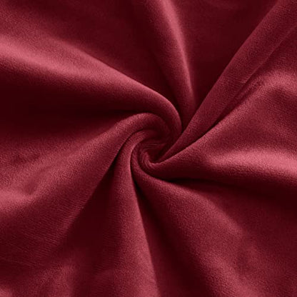 FORCHEER Velvet Bench Slipcover - Washable Seat Protector for Living Room, Kitchen & Bedroom (Velvet-Wine Red) - color: Velvet-wine Red