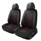 HChengkikz Car Seat Cover, Breathable and Waterproof Leather Seat Covers, Luxury PU Universal Fit Automotive Airbag Compatible for Cars Sedans SUV and Trucks (2 Pieces, Front Seat, Black + Redline) - color: N1 Black Redline, size: Front Seat